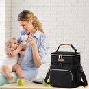 Insulated Breastmilk Cooler Bag with Ice Pack - Holds 6x9oz Bottles, Leakproof Double Layer, Baby Bottle Cooler Bag with Adjustable Strap for Nursing Moms, Daycare & Travel by TinyTreasures Baby Boutique