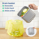 Blue Ginkgo Kitchen Compost Bin [2.6L / 0.69 GAL] – Filter-Free, Odor-Tight Countertop Food Waste Pail with Handles (Made in Korea, Gray) by GreenHaven Gardens