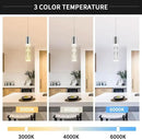 OKELI Modern Pendant Lights,3 Color LED Bubble Crystal Island Light Fixtures,Chrome Mini Pendant Lighting for Kitchen Island,Bar,6W,3000-6000K,ETL,3 Pack by CozyNest Decor