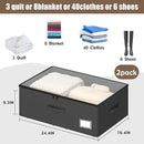 Underbed Storage Bins With Wheels, No Assemble Required 10 inches Height Large Capacity Rolling Underbed Shoe Storage Containers，Dorm Underbed Storage Drawers by CozyNest Decor