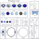 Kingshine 630pcs Beads Making Kit - European 8mm Round Glass Beads with Charms for DIY Bracelet Necklace Earring Jewelry (Blue) by TinyTreasures Baby Boutique