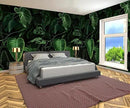 WFBHUA-Green Banana Leaf Wallpaper Mural Tropical Jungle Botanical Leaves Wallpaper for Living Room Bedroom(Not Peel and Stick) by CozyNest Decor