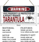 Warning Sign, Tarantula Warning Wood Plaque Sign, Funny Door Signs, Decorative Wood Hanging Suspension Plaque, Farmhouse Wooden Wall Decor, Outdoor Hanging Wooden Signs by CozyNest Decor