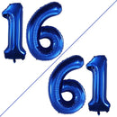GOER Number 16 Balloons for 16th Birthday Sweet 16 Party Decorations,42 Inch Jumbo Foil Helium 61 Balloons for 61st Birthday Party Decoration (Blue) by TinyTreasures Baby Boutique
