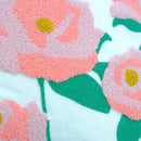 Embroidered Decorative Throw Pillow Cover, 18"x18" Set of 2, Farmhouse Pillowcase Pink Rose Knit Pattern Cotton Canvas Cushion Case Square Floral Pillow Case for Sofa Couch Bed Living Room… by CozyNest Decor