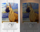 Fawn Great Dane at the beach Ceramic Night Light Compact, UL-Certified, Ideal for Bedroom, Bathroom, Nursery, Hallway, Kitchen, 6x4x3, Multicolor