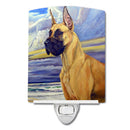 Fawn Great Dane at the beach Ceramic Night Light Compact, UL-Certified, Ideal for Bedroom, Bathroom, Nursery, Hallway, Kitchen, 6x4x3, Multicolor