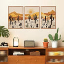 KAIRNE Cactus Canvas Wall Art,Desert Landscape Paintings,Aesthetic Abstract Prints Set of 3(16”X24”),Minimalist Farmhouse Wall Decor,Abstract Boho Artwork for Living Room Bedroom Office Decoration by CozyNest Decor