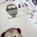 UKELER Flannel Sherpa Throw 60'' x 50''- Owl Printed Soft Plush Flannel Blanket Throws for Bed/Couch/Sofa/Office/Camping by CozyNest Decor