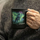 Personalized Husky With Northern Lights Coffee Mug, Custom Name Black Cup 11oz 15oz, Customized Cute Husky Dog Ceramic Mug, Gift For Animal Lovers, Beautiful Landscape Keepsake Cup by CozyNest Decor