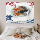Houselerax Koi Fish Tapestry, Japanese Style Yin Yang Big Wave Cherry Blossoms Tapestries Wall Hanging for Bedroom Living Room Office Decor 40"x30" by CozyNest Decor