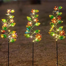 3 Pack Solar Garden Lights, Flower & Insect Metal Solar Stake Light, 23" H Outdoor Statues Figurine Lights for Garden Lawn Patio Yard Decoration by GreenHaven Gardens