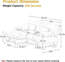 Modular Sectional Sofa, L Shaped Couch with Ottoman, 2 Seater Cloud Couch Small Couches for Small Spaces, Modern Deep Seat Sofa Living Room Oversized Loveseat W/Bolster Armrests 4 Pillows by CozyNest Decor