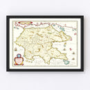 Vintage Map of Ottoman Empire  1665