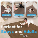 1.3" Thick Baby Play Mat for Floor, 28x72 Foam Tummy Time Mat, Padded Support Soft Plush Bedside Rugs for Infant Kids Toddler Crawling Kick Activity (Chocolate Brow) by TinyTreasures Baby Boutique