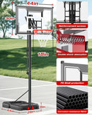 Mayfire Kids Basketball Hoop Adjustable Height 4-8.5 FT, Portable Basketball Goal System with 33'' Shatterproof Backboard for Kids Youth Teens in Driveway, Backyard, Outdoor Play by TinyTreasures Baby Boutique