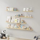 SAUMONIERES Picture Ledge Shelf Floating Book Shelves Set of 2 Wall Mounted Solid Wood for Bedroom Bathroom Living Room Kitchen, 55 Inch Natural by CozyNest Decor