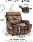 Lazy boy Recliner Chair with Cupholder/Power Lift Recliner Chair for Elderly， Electric Recliner/Big and Tall Recliners for People Up to 6'2"/350lb Range by CozyNest Decor