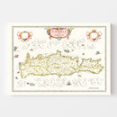 Vintage Map of Crete, Greece 1665