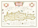 Vintage Map of Crete, Greece 1665