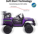 24V Kids Ride on Car, Kids Electric Vehicles Car Ride on Toy Truck for Toddlers w/Remote Control, 400W Motor - Purple by TinyTreasures Baby Boutique