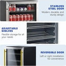 Albott Beverage Refrigerator-24 In fridge with Glass Door, Adjustable Shelves and LED Touch Panel, Under Counter Design for Wine Beer, Built-In or Freestanding Use, 34-64℉ by CozyNest Decor