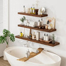 Heimlove 36 Inch Long Floating Shelf for Wall, 12" Deep Floating Shelves Wall Shelves for Bedroom Living Room Bedroom,Wall Mounted Shelves for Storage Book Decor, Set of 2, Rustic Brown by CozyNest Decor