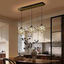Farmhouse Frosted White Glass Chandelier 3 Lights Star Pendant Lights for Dining Table Kitchen Island Modern Ceiling Hanging Lights Included LED Warm Light Bulbs Oiled Bronze by CozyNest Decor