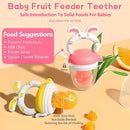 WAJIAYON Baby Fruit Feeder Pacifier | 2 Infant Food Feeder Pacifier & 1 Baby Food Dispensing Spoon | Mesh Fresh Fruit Teethers for Babies Teething Feeders | Shower Gifts for Boys and Girls (Pink) by TinyTreasures Baby Boutique