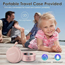 XLEADER Mini Bluetooth Speaker (Travel Case Provided) HD Sound&Rich Bass, Touch Design, 12-15H Playtime, Support Aux Input, Micro SD, Mic, for iPhone Laptop Shower Office, Ideal Gifts, Pink Rose Gold by TinyTreasures Baby Boutique