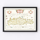 Vintage Map of Crete, Greece 1665