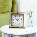 NIKKY HOME Rotating Table Clock, Non-Ticking Silent Battery Operated Decorative Mantel Desk Shelf Metal Clock for Home, Office, Living Room, Bed Room - Gold by CozyNest Decor