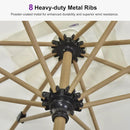 PURPLE LEAF 8' x 8' Square Patio Umbrella Market Umbrella Aluminum Outdoor Table Umbrella with Push Button Tilt & 8 Sturdy Ribs and Crank Square Outdoor Umbrellas for Pool Backyard Deck, Cream by GreenHaven Gardens