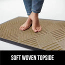 GORILLA GRIP 100% Waterproof All-Season WeatherMax Doormat US Designed Natural Rubber, Stain and Fade Resistant, Low Profile Indoor Outdoor Door Mats, Easy Clean Patio Mat, 17x29, Beige Diamond by CozyNest Decor