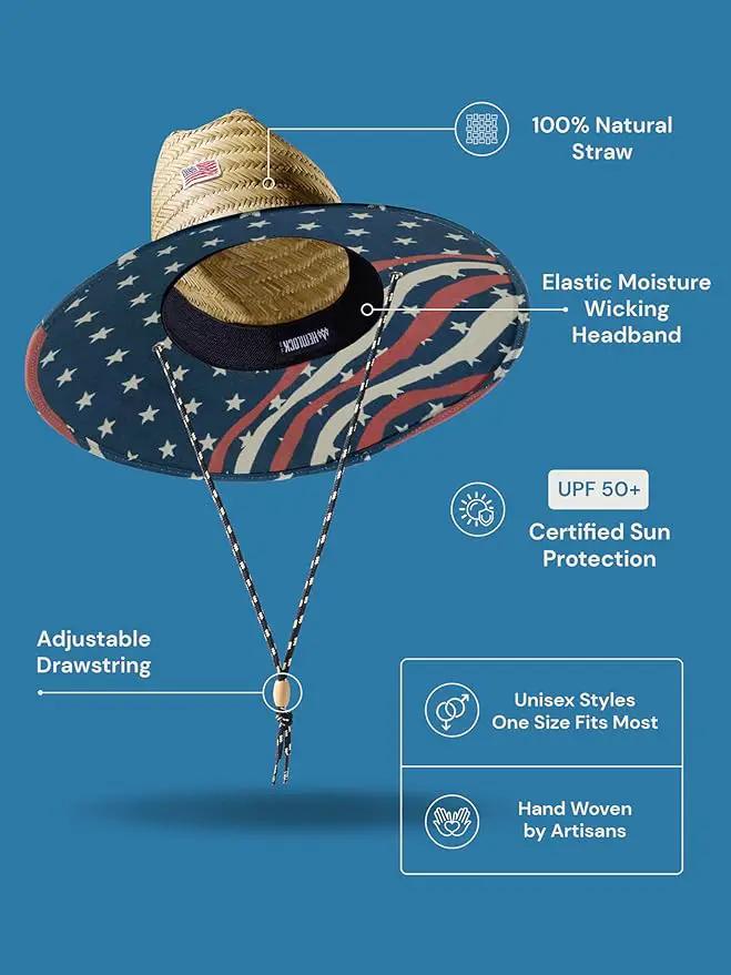 Straw Hat for Men & Women | Lifeguard Hat, Beach Hat & Sun Hat | UPF 50+ Wide Brim for Sun Protection | One Size | Hemlock, photo 2 of 5