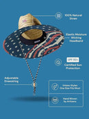 Straw Hat for Men & Women | Lifeguard Hat, Beach Hat & Sun Hat | UPF 50+ Wide Brim for Sun Protection | One Size | Hemlock