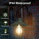 pearlstar Solar Lanterns Outdoor Metal Solar Powered Hanging Lights Waterproof for Wall Barn Yard Garden Patio Garage Balcony Porch Fence Decor, Warm White Edison Bulb (Green-2pack) by GreenHaven Gardens