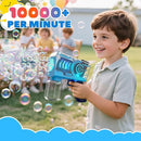 EagleStone 2 Pack Kids' Bubble Guns, Automatic Bubble Machines with 10-Hole Wands, Blasters for Toddlers,Lights Up Bubble & Solution, Easter, Wedding Party Favors, Outdoor for Boys & Girls by TinyTreasures Baby Boutique
