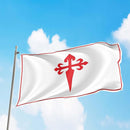 Apedes BANDERA DE LA ORDEN DE SANTIAGO Ordre de Santiago Militaire De Saint Jacques De L'Epee 3x5 feet Flag Banner Vivid Color Double Stitched Brass Grommets by GreenHaven Gardens