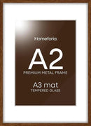 Homeforia A2 Picture Frame Brown, High End Dark Oak 16.5 x 23.4 Wooden Poster Frame Matted to 11.7 x 16.5 Photo, A2 Walnut Wood Frame with Mat A3, 16.5 x 23.5 Frame, Tempered Glass, Wall Kit, Set of 1 by CozyNest Decor