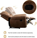 CANMOV Leather Recliner Chair, Classic and Traditional Manual Recliner Chair with Comfortable Arms and Back Single Sofa for Living Room, Nut Brown by CozyNest Decor