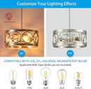 XINGQI Nickel Ceiling Light Adjustable Height Pendant Lighting Fixture 3-Light Metal Lamp 13" Rustic Round Lights for Dining Room Kitchen Bedroom Foyer Hallway by CozyNest Decor