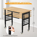 48" Adjustable Workbench,Heavy-Duty Work Table,3000 LBS Load Capacity Hardwood Workstation Outlets with Power Strips, Drawers and Wheels,for Workshop, Garage by GreenHaven Gardens