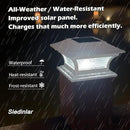 SIEDiNLAR Solar Post Lights Outdoor Glass LED Fence Cap Light 2 Modes for 4x4 5x5 6x6 Posts Patio Deck Garden Decoration Warm White/Cool White Lighting White (2 Pack) by GreenHaven Gardens