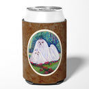 Maltese Momma and Puppy Can or Bottle Hugger Cooler Sleeve for Standard 12 oz Cans, Insulated Foam Beer & Soda Can Hugger Reusable