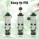 Squirrel Proof Bird Feeder,Metal Mesh Bird Feeders for Outdoors Hanging,Gravity Protection Squirrel Proof Wild Bird Feeders with Finch Cardinal Chickadee,3LB Large Capacity,Green by CozyNest Decor