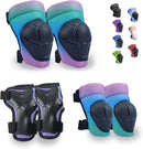 Knee Pads Elbow Pads Wrist Guards Set for Kids,Upgraded Protective Gear for Toddle 4-12 Boys or Girls Children Roller Skating Scooter Skateboarding Bike Roller Blade by TinyTreasures Baby Boutique
