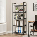 NUMENN Bookshelf, 5 Tier Bookshelves, Home Office Bookcase Shelf Storage Organizer, Free Standing Storage Shelving Unit for Bedroom, Living Room and Home Office, Carbon Fibre by CozyNest Decor