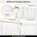 MYSKY HOME Floor to Ceiling Curtains 120 Inches White Sheer Window Drapes 2 Panel Sets Back Tab Draperies Linen Look Boho Fabric, Soft Cotton Blend Light Filtering for Living Room by CozyNest Decor