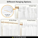 MYSKY HOME Floor to Ceiling Curtains 108 Inches White Sheer Window Drapes 2 Panel Sets Back Tab Draperies Linen Look Boho Fabric, Soft Cotton Blend Light Filtering for Living Room by CozyNest Decor